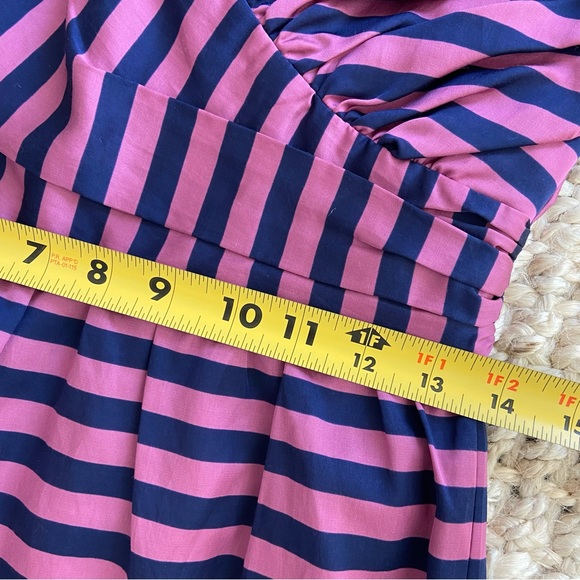 Corey Lynn Calter Anthropologie Pink and Navy Stripe Strapless Dress 8 - Picture 13 of 16